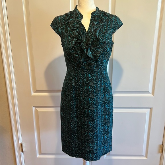 CLASSIQUES ENTIER TEAL SPOTTED DRESS - Picture 1 of 6